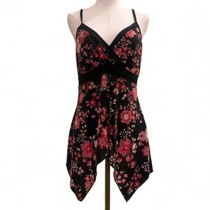 Y2K fairy hem romantic dark femme floral flowy flattering summer festival top